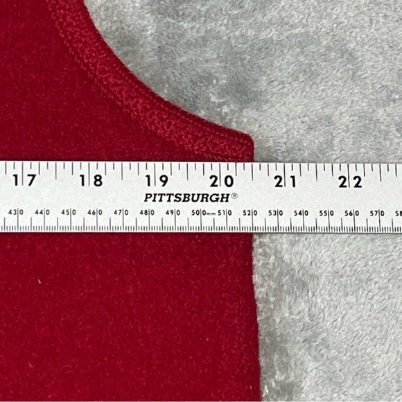 Lisa International Boiled Wool Red Vest Large Polar Bear Snowflake Embellished - Picture 8 of 16